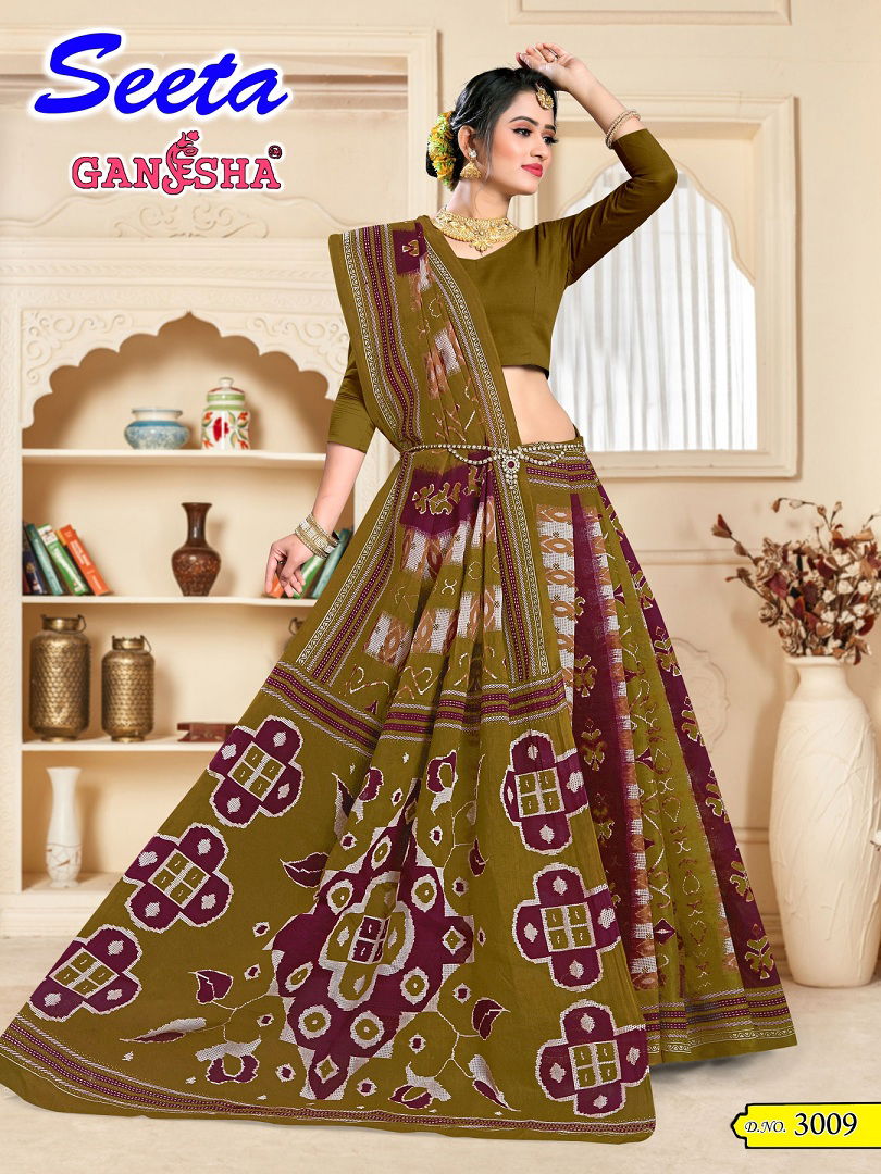 Seeta Vol 3 By Ganesha Daily Wear Pure Cotton Sarees Wholesale Market In Surat
